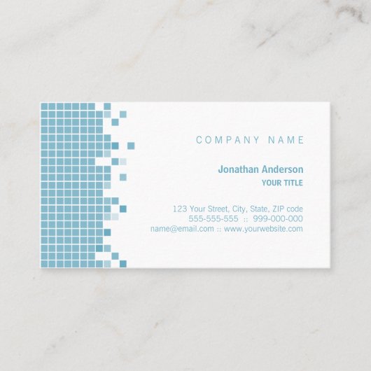 創造的な青いピクセル 名刺 (正面)