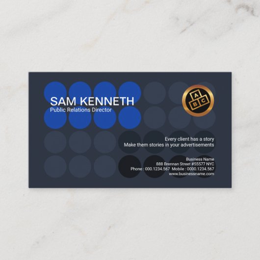 創造的な青は表記のPR活動に点を打ちます 名刺 (正面)