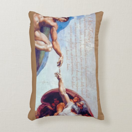 創造 – 私たちの父の祈りの言葉装飾用クッション アクセントクッション (正面(垂直))