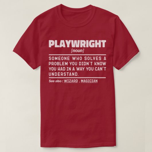 劇作家おもしろい名物書劇場愛好家 Tシャツ (デザイン正面)