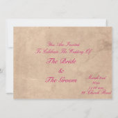 劇場のカーテンが結婚式への招待を 招待状 (裏面)