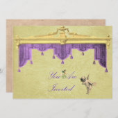 劇場のカーテンが結婚式への招待を 招待状 (正面/裏面)