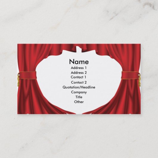 劇場のカーテンの名刺のデザイン 名刺 (正面)