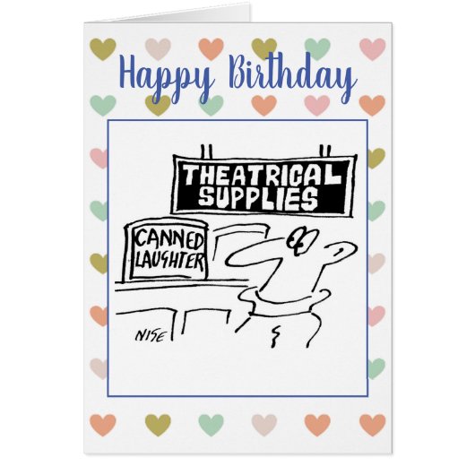 劇場のサプライヤーは笑いの缶詰を持っている (正面)