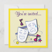 劇場のパーティーの誕生日 招待状 (正面)