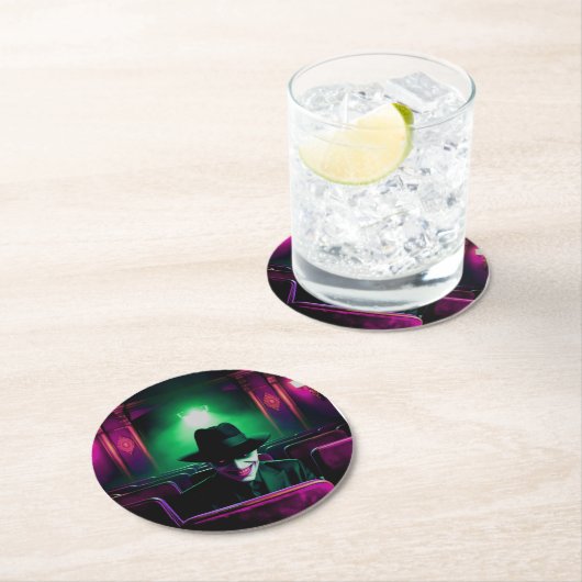 劇場の不気味な男！ ラウンドペーパーコースター (インサイチュ)