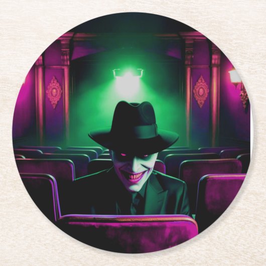 劇場の不気味な男！ ラウンドペーパーコースター (正面)