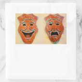 劇場の仮面 長方形シール (バッグ)