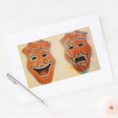 劇場の仮面 長方形シール (封筒)