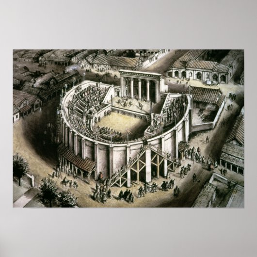 劇場の再建，ローマ2世紀 ポスター (正面)
