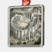 劇場の復元、ローマの2世紀 メタルオーナメント (左)