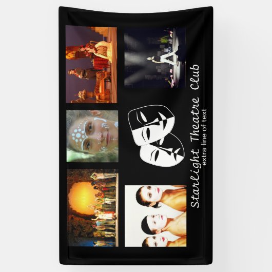 劇場の戯曲クラブカスタムな写真のコラージュ 横断幕 (縦)