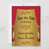 劇場の日付の保存 マグネット招待状 (正面)