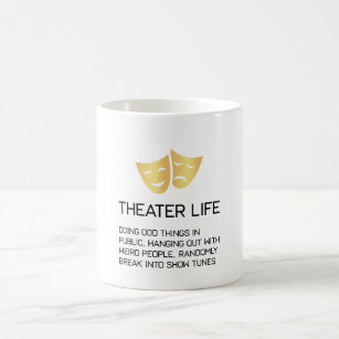 劇場の生命おもしろいなブロードウェイのミュージカルシアター コーヒーマグカップ