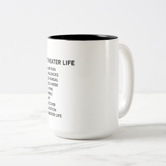 劇場の生命おもしろいな戯曲ブロードウェイのミュージカルシアター ツートーンマグカップ (正面右)