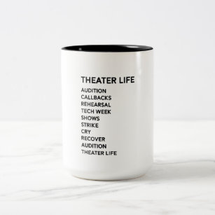 劇場の生命おもしろいな戯曲ブロードウェイのミュージカルシアター ツートーンマグカップ