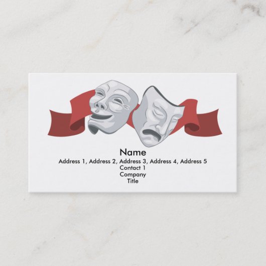 劇場は名刺の背景を覆います 名刺 (正面)