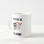 劇場は私のスポーツ-戯曲ギークのコーヒー・マグです コーヒーマグカップ (正面左)