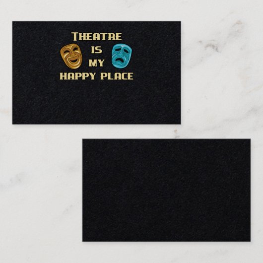 劇場は私の幸せな場所俳優女優の贈り物おもしろい 名刺 (正面/裏面)