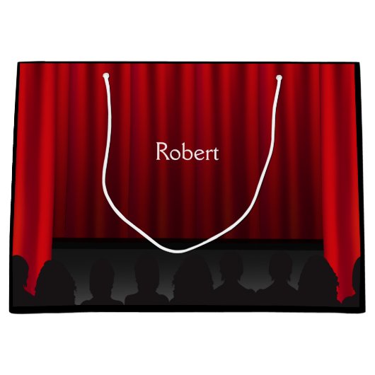 劇場ステージのカーテンパフォーカスタムマンスLG GB ラージペーパーバッグ (正面)