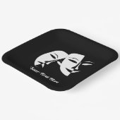 劇場仮面コメディ悲劇白黒カスタム9» ペーパープレート (傾斜あり)