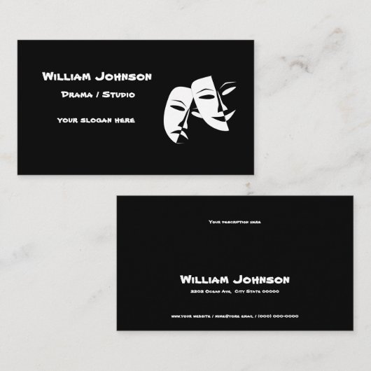 『劇場仮面コメディ悲劇白黒ビジネスC』 名刺 (正面/裏面)