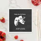 劇場仮面コメディ悲劇白黒劇 スタンダードランチョンナプキン (インサイチュ)