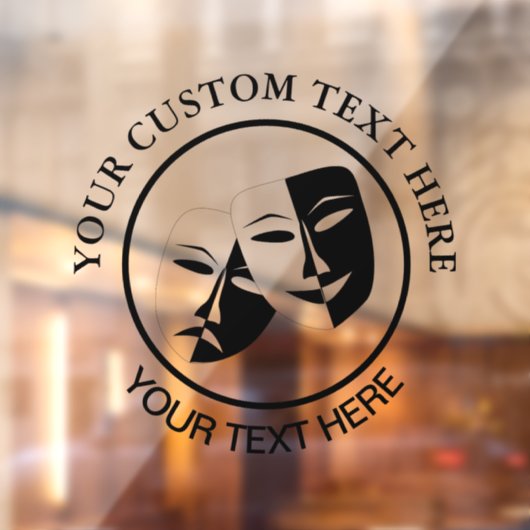 劇場仮面コメディ悲劇白黒 ウィンドウサイン (シート2)