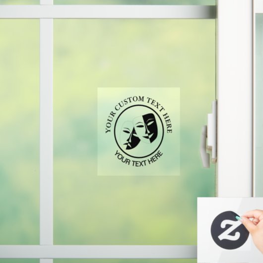 劇場仮面コメディ悲劇白黒 ウィンドウサイン (ホーム)