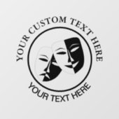 劇場仮面コメディ悲劇白黒 ウィンドウサイン (シート)