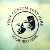 劇場仮面コメディ悲劇白黒 ウィンドウサイン (シート3)