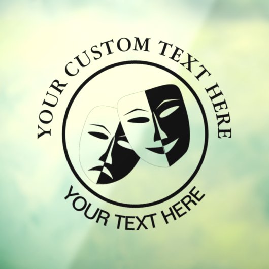 劇場仮面コメディ悲劇白黒 ウィンドウサイン (シート3)