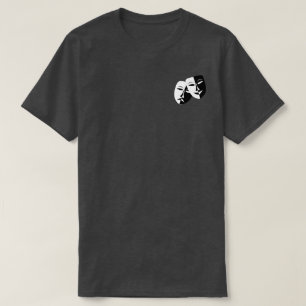 劇場仮面コメディ悲劇白黒 Tシャツ