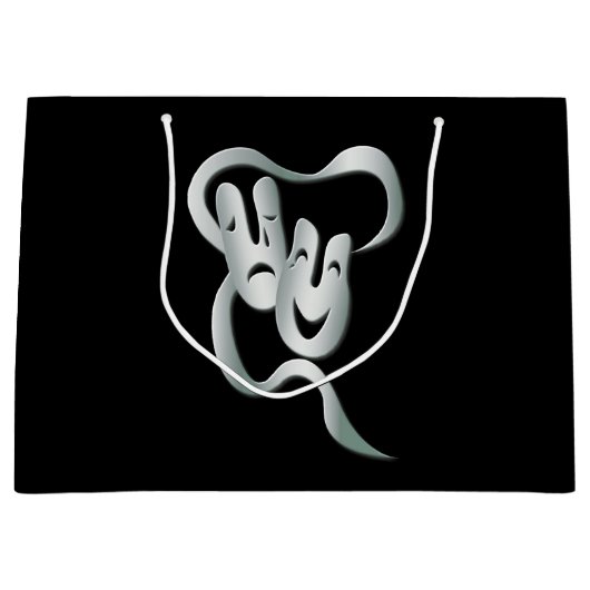 『劇場仮面コメディ悲劇白黒LBG』 ラージペーパーバッグ (正面)