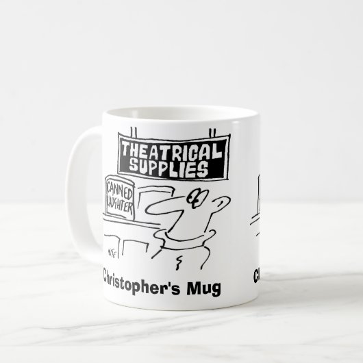 劇場店の笑いの缶詰名前の追加 コーヒーマグカップ (正面左)