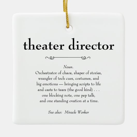 劇場演出家の定義ありがとう セラミックオーナメント (正面)