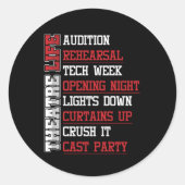 劇場演劇の俳優の女優ステージギフト ラウンドシール (正面)