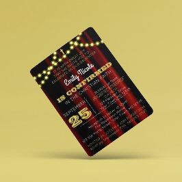 劇場照明金ゴールド確認招待状 招待状