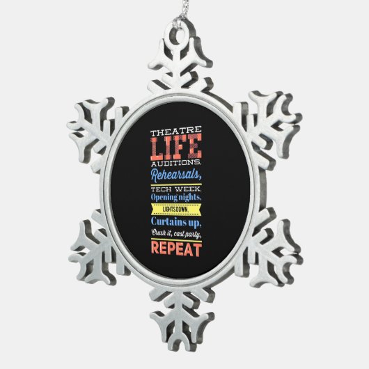 劇場生活の繰り返し スノーフレークピューターオーナメント (右)