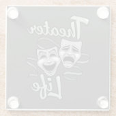 劇場生活喜劇と悲劇マスク ガラスコースター (裏面)