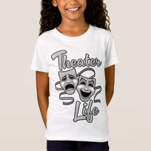 劇場生活喜劇と悲劇マスク Tシャツ (正面)