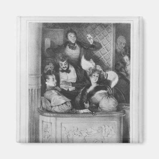 劇場用の箱で、ジュリアンが彫った マグネット (正面)