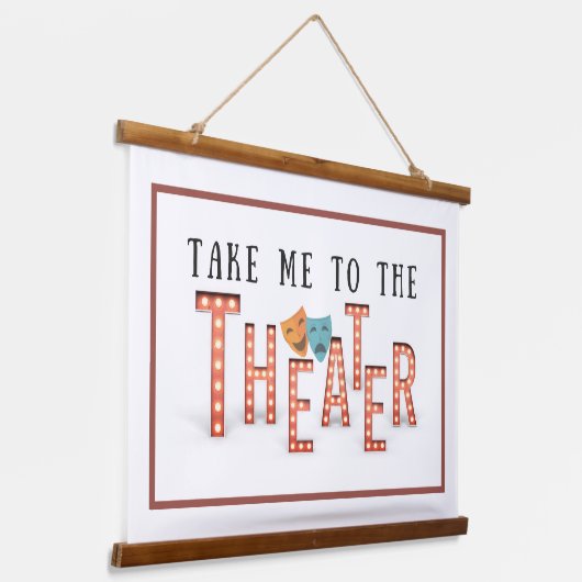 劇場用マーキーライトに案内 吊り下げ型タペストリー (傾斜あり)