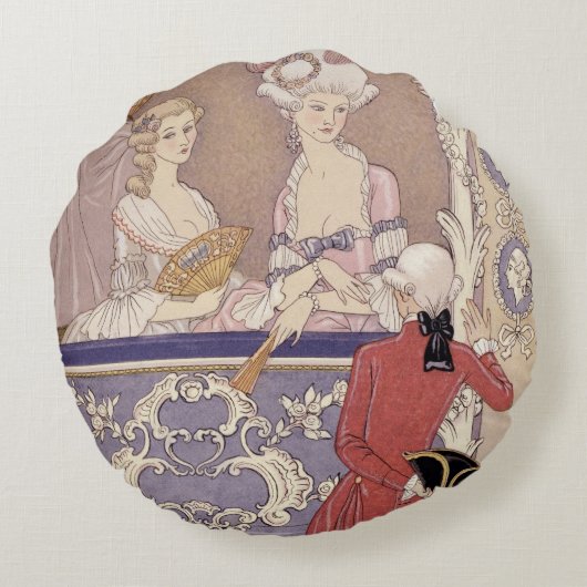 劇場箱、「Les Liaからのイラストレーションの女性 ラウンドクッション (裏面)