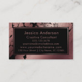 劇的なばら色の金ゴールドおよび黒によって大理石模様をつけられる質 名刺 (裏面)