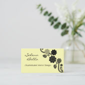 劇的なエレガンスフローラ名刺、黄色 名刺 (スタンド正面)