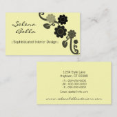 劇的なエレガンスフローラ名刺、黄色 名刺 (正面/裏面)