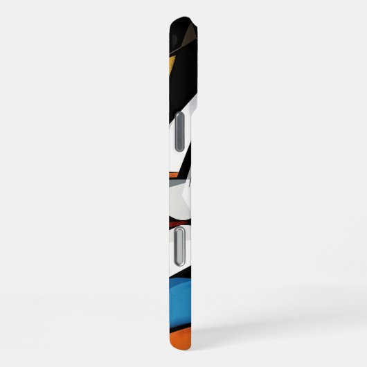 劇的なキュビスト抽象芸術アートデザイン iPhoneケース (右側面)