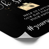 劇的なシルバー金ゴールドフローラのハッシュタグ記号 ポスター (角)