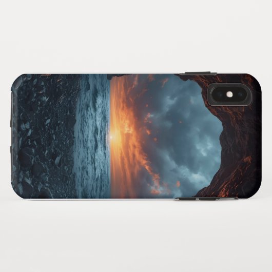 劇的なシースケープフォンカバー – 洞窟サンセットビュー Case-Mate iPhoneケース (裏面(横))